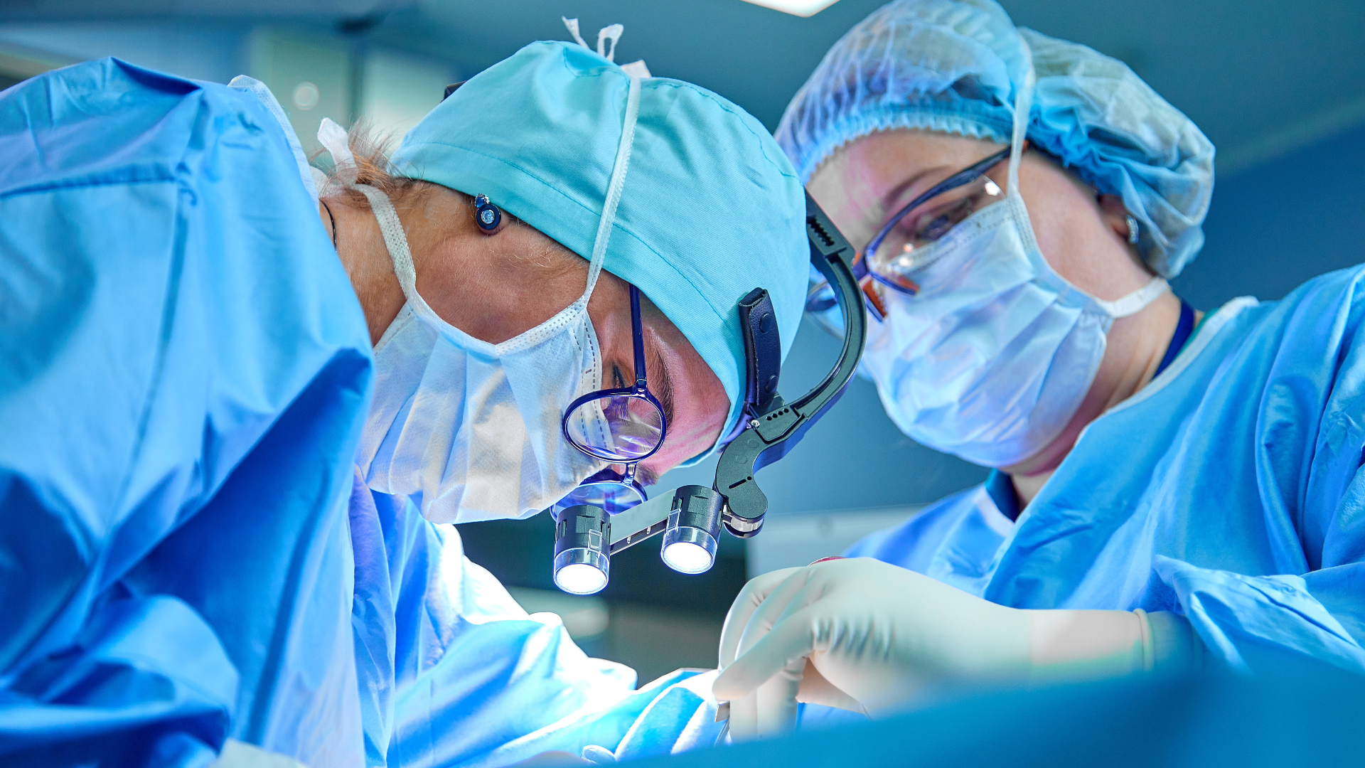 Two physicians in an operating room