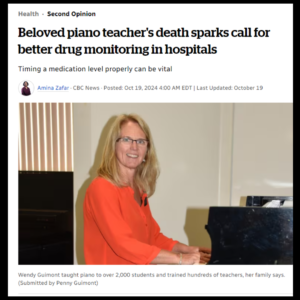 Beloved piano teacher's death sparks call for better drug monitoring in hospitals