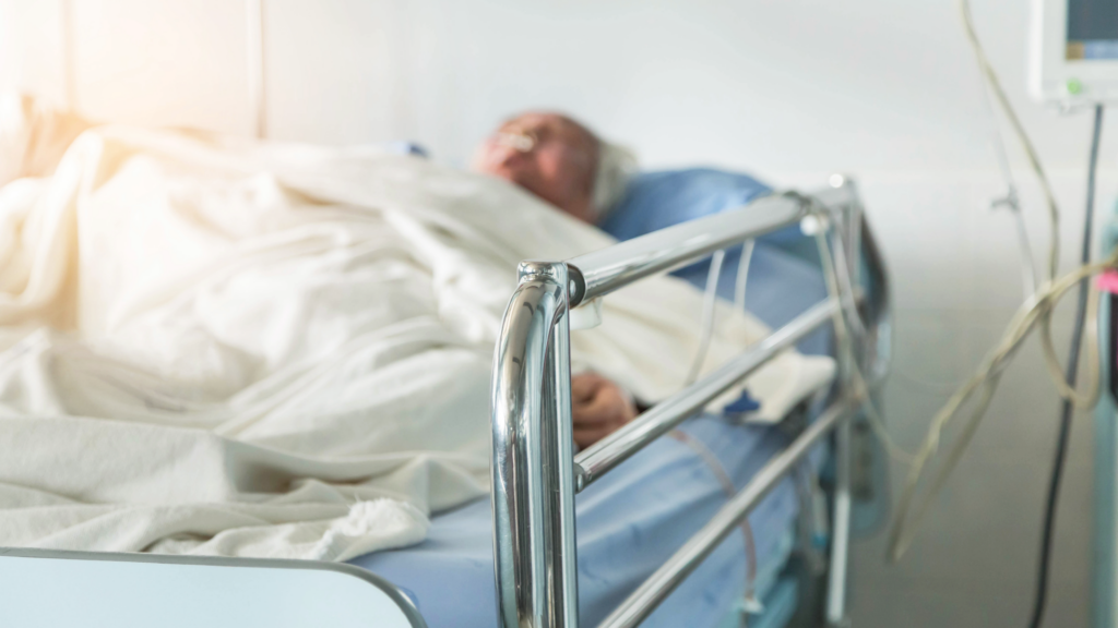 Elderly Patient in Hospital Bed